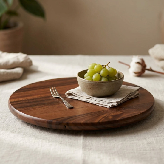 Wooden Rotating Tray Large